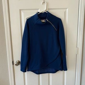 Athleta Cozy Karma Asym Pullover- Blue